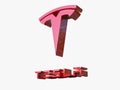 Tesla Motors American Automobile and Energy Company Logo Close up